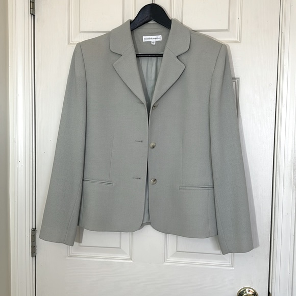 Beautiful Pastel Green 100% Wool Lightweight Blazer Suit Separates Size 10 - Picture 4 of 11